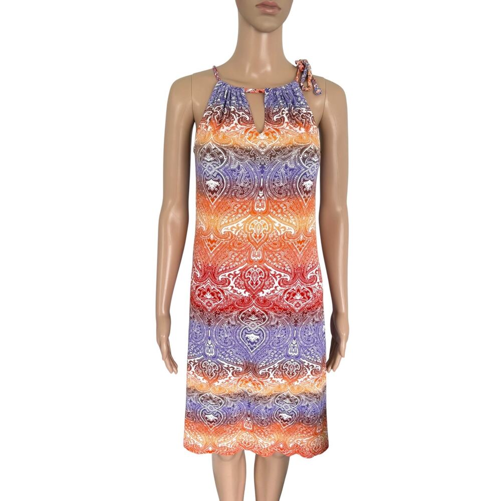 LASCANA for VENUS Paisley Halter Dress Short M Boho Resort Coastal Vacation NWT